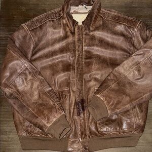 Vintage Durkee's Express Leather Bomber Flight Jacket